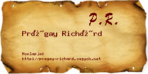 Prágay Richárd névjegykártya