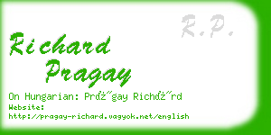 richard pragay business card